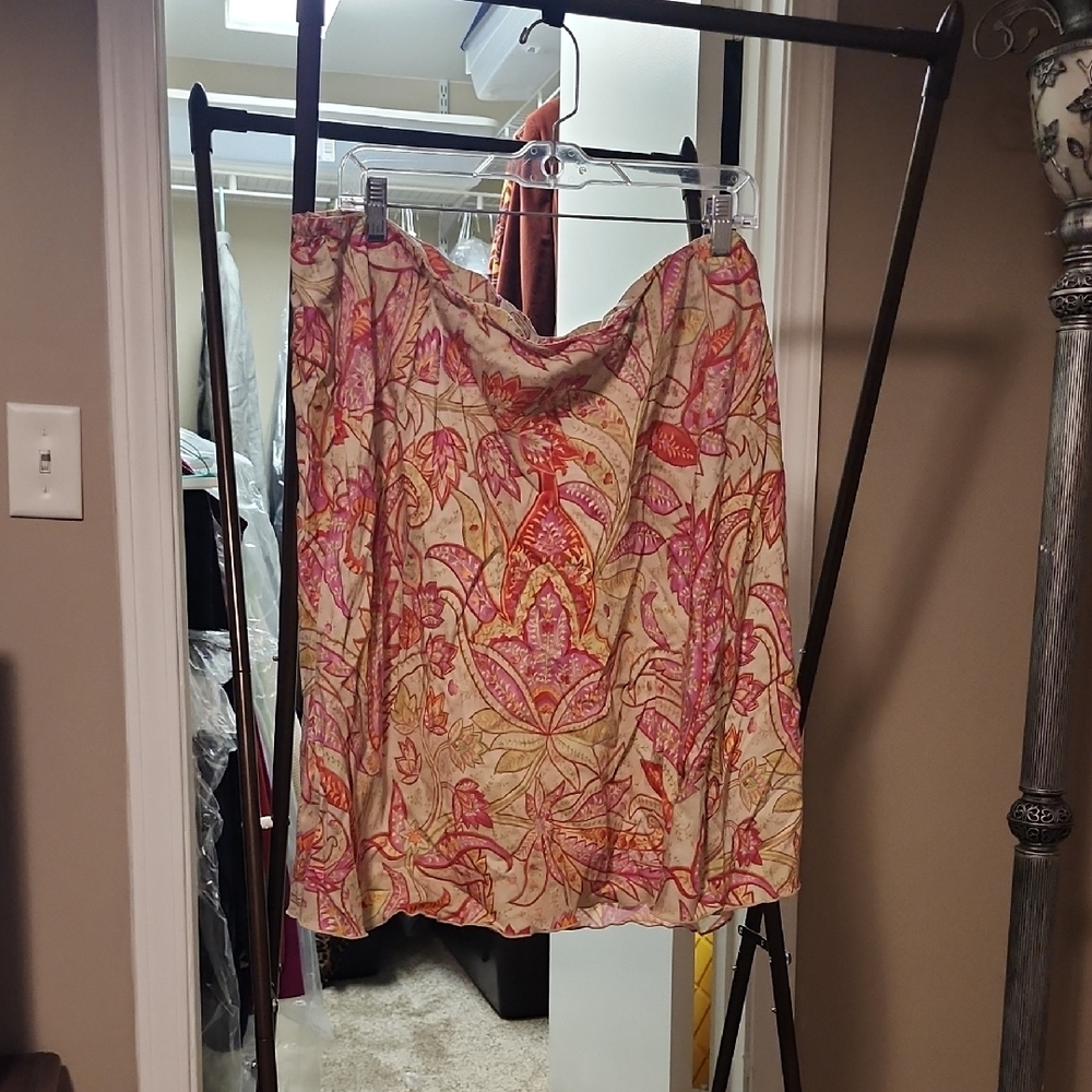 Talbots Pink and Cream A-Line Skirt